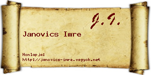 Janovics Imre névjegykártya